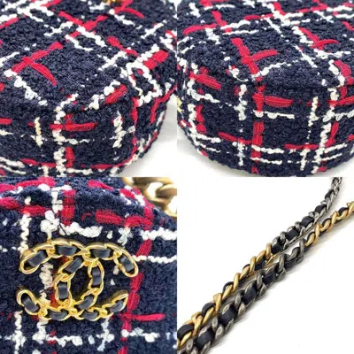 Pre-owned Chanel Navy Tweed Pochette Shoulder Bag ()
