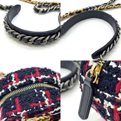 Pre-owned Chanel Navy Tweed Pochette Shoulder Bag ()