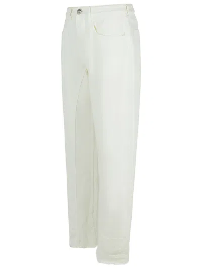 Jil Sander White Cotton Jeans In White