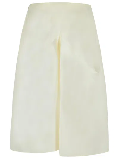 Khaite Sawyer White Silk Skirt In Cream