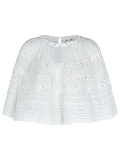 Isabel Marant Étoile 'dilama' White Top With Round Neck And Broderie Anglaise In White
