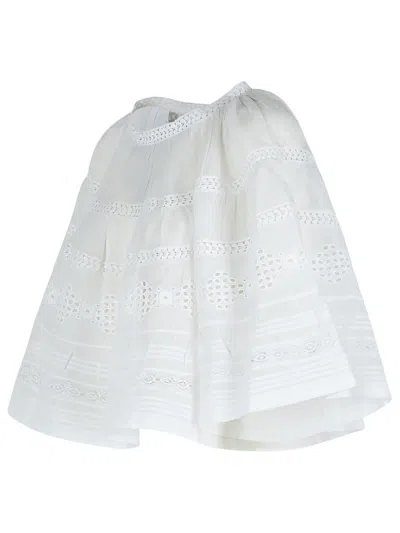 Isabel Marant Étoile 'dilama' White Top With Round Neck And Broderie Anglaise In White