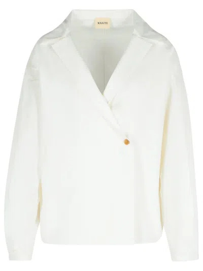 Khaite Ashton Double-breasted Cotton Top In White