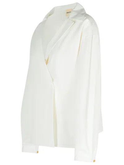 Khaite Ashton Double-breasted Cotton Top In White