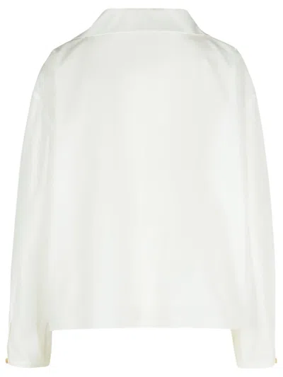 Khaite Ashton Double-breasted Cotton Top In White