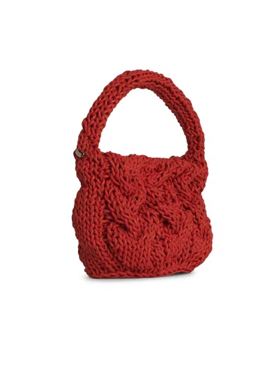 Jw Anderson Small Cable Knit Bag In Orange