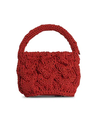 Jw Anderson Small Cable Knit Bag In Orange
