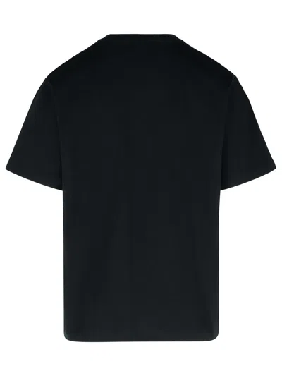 Jw Anderson Black Crewneck T-shirt With Anchor Embroidery On The Front In Cotton Man In Black