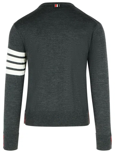 Thom Browne 4-bar Grey Virgin Wool Sweater In Grey