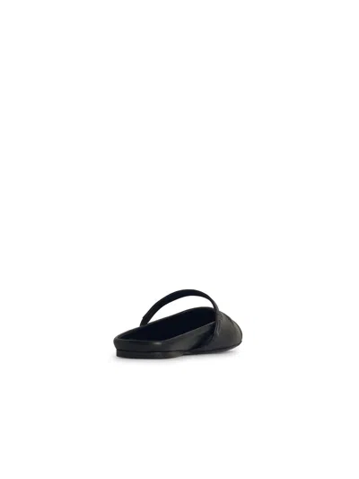 Marni Little Bow Nappa Leather Flat Mules In Black