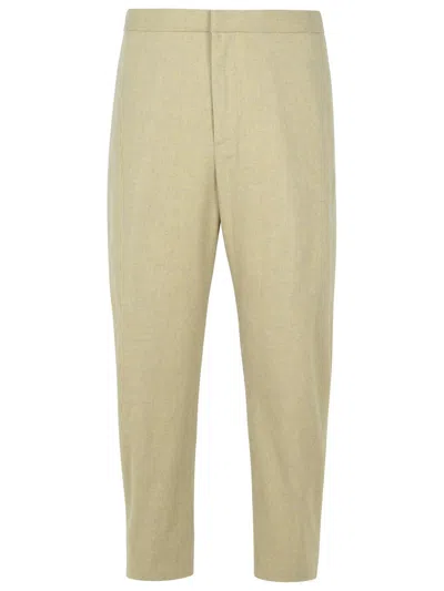 Jil Sander Beige Virgin Wool Trousers Men In Beige