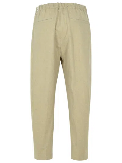 Jil Sander Beige Virgin Wool Trousers Men In Beige