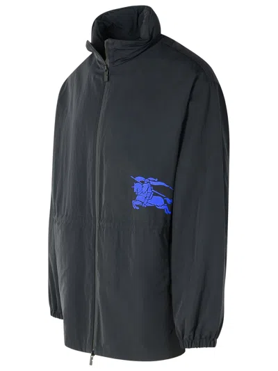Burberry Black Polyamide Raincoat In Black