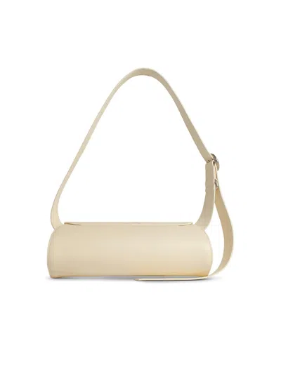 Jil Sander Small 'cannolo' Cream Lear Bag In Cream