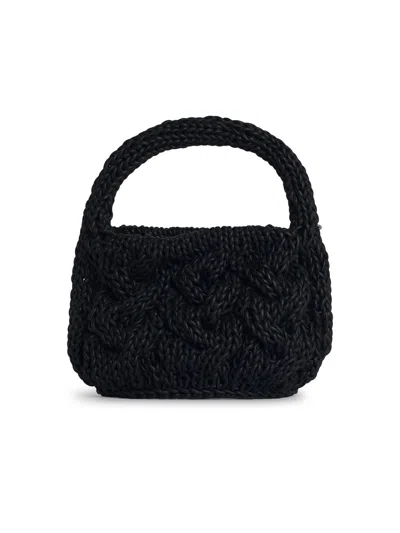 Jw Anderson J. W. Anderson Small Cable Knit Bag In Black