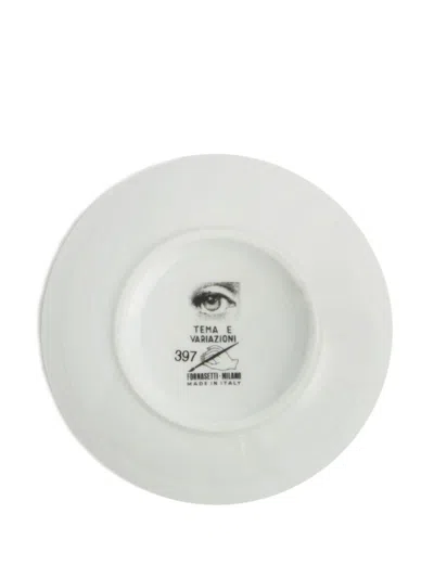 Fornasetti Round Box Tema E Variazioni N.397 In White
