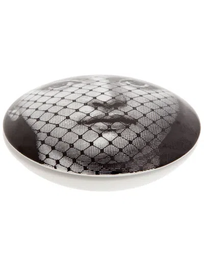 Fornasetti Round Box Tema E Variazioni N.78 In White