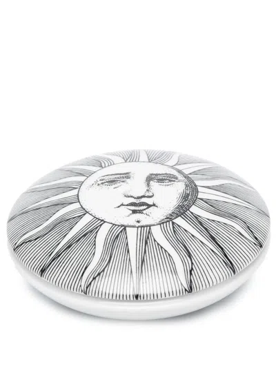 Fornasetti Round Box Sole In White