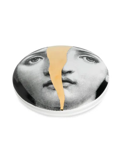 Fornasetti Round Box Tema E Variazioni N.10 In White