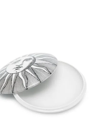 Fornasetti Round Box Sole In White