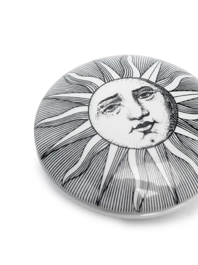Fornasetti Round Box Sole In White