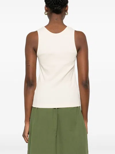Shop Maison Kitsuné Maison Kitsune' Baby Fox Cotton Tank Top In Ivory