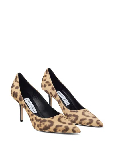 Jimmy Choo Ponyskin Decollete With Leopard Print In Brown