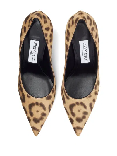 Jimmy Choo Ponyskin Decollete With Leopard Print In Brown