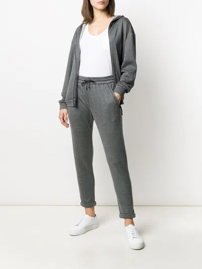 Brunello Cucinelli Women Cotton-silk Sweatshirt Topwear With Jewellery In Grey