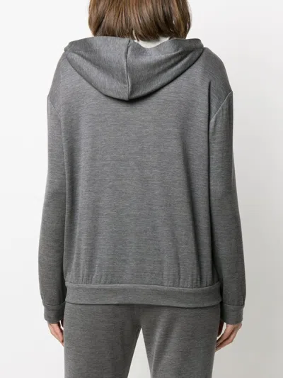 Brunello Cucinelli Women Cotton-silk Sweatshirt Topwear With Jewellery In Grey