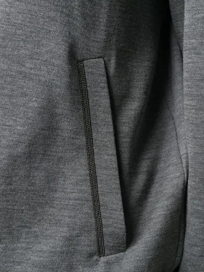 Brunello Cucinelli Women Cotton-silk Sweatshirt Topwear With Jewellery In Grey