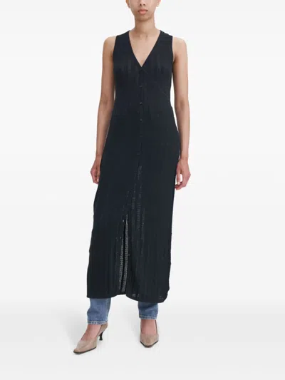 Filippa K Organic Cotton Long Dress In Black