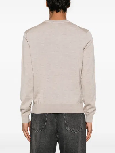 Maison Kitsuné Maison Kitsune' Bold Fox Head Wool Jumper In Dove Grey