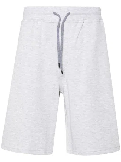 Brunello Cucinelli Bermuda Shorts In Cotton Blend Jersey Texture In Grey