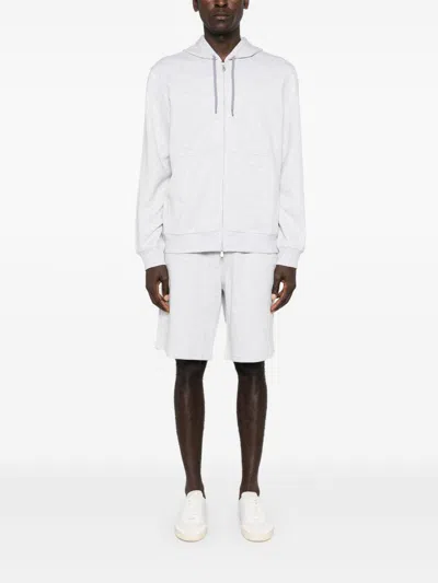 Brunello Cucinelli Bermuda Shorts In Cotton Blend Jersey Texture In Grey