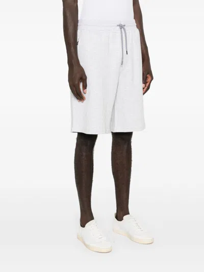 Brunello Cucinelli Bermuda Shorts In Cotton Blend Jersey Texture In Grey