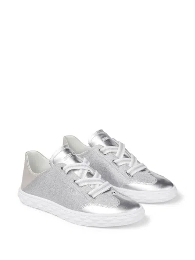 Jimmy Choo Diamond Light Flex Glittered Sneakers In Silver