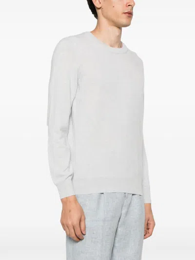 Brunello Cucinelli Men Cashmere Crewneck Sweater In Light Grey