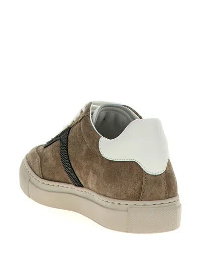 Brunello Cucinelli Suede Luxe Sneakers Rubber Sole In Brown