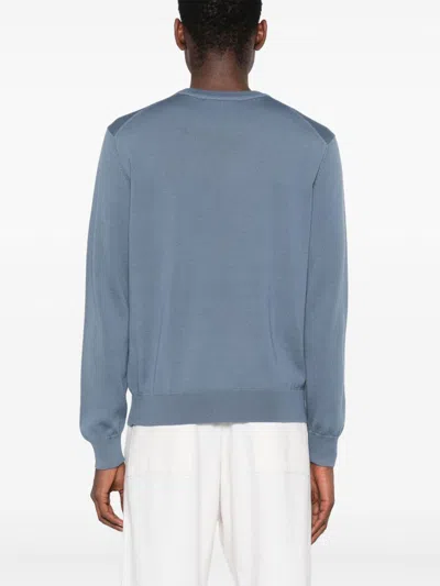 Maison Kitsuné Fox Head Patch Regular Sweater In Blue