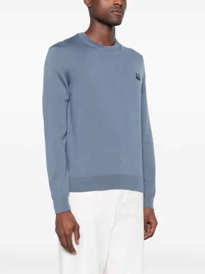 Maison Kitsuné Fox Head Patch Regular Sweater In Blue