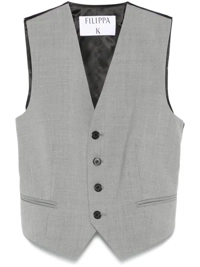 Shop Filippa K V Necked Vest In Grey