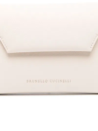Brunello Cucinelli White Bc Duo Clutch In White