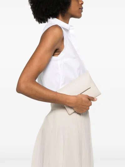 Brunello Cucinelli White Bc Duo Clutch In White