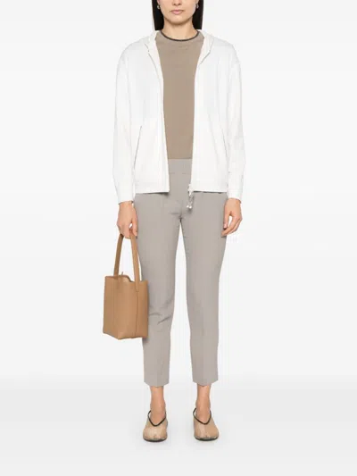Brunello Cucinelli Women's Cotton And Silk Blend Hoodie In White