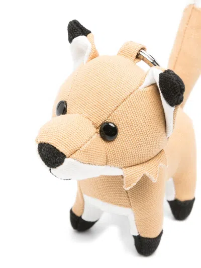 Maison Kitsuné Maison Kitsune' Fox Bag Charm In Beige