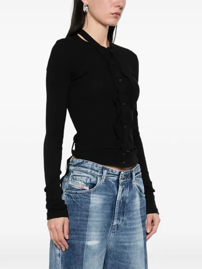 Ottolinger Double-fastening Ribbed Cardigan In Black