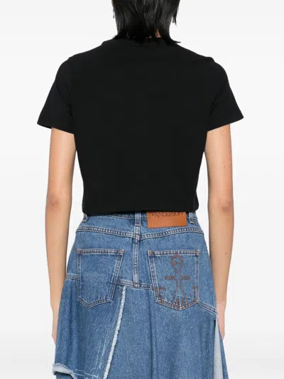 Maison Kitsuné Black Cotton T-shirt In Black