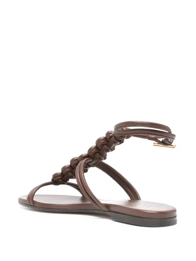 Gianvito Rossi Capua Leather Sandals In Brown