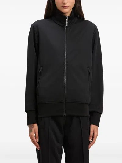 Palm Angels Curved Logo Track Jacket In Black